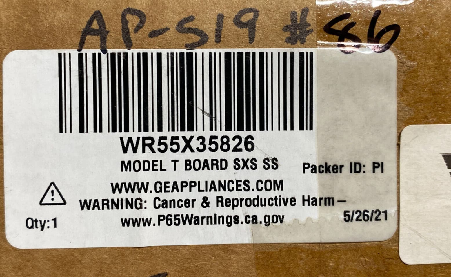 New Genuine OEM GE  Refrigerator Model T Control Board SXS SS  WR55X35826 — thumbnail 5
