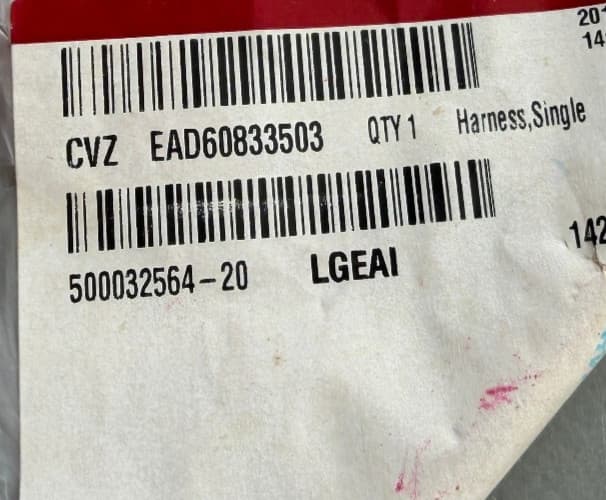 EAD60833503 OEM LG Range Harness, Single New Genuine — thumbnail 2