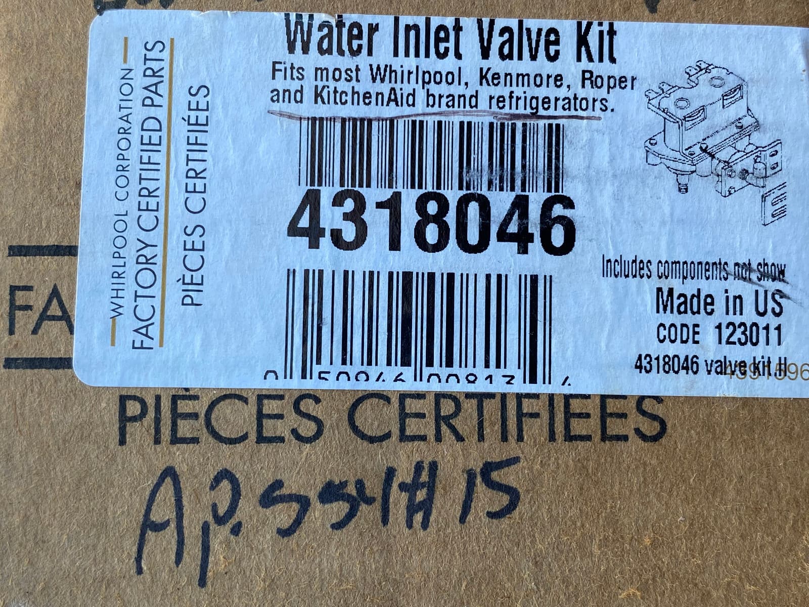 4318046  NEW OEM Genuine Whirlpool Refrigerator Water Inlet Valve Kit — thumbnail 9