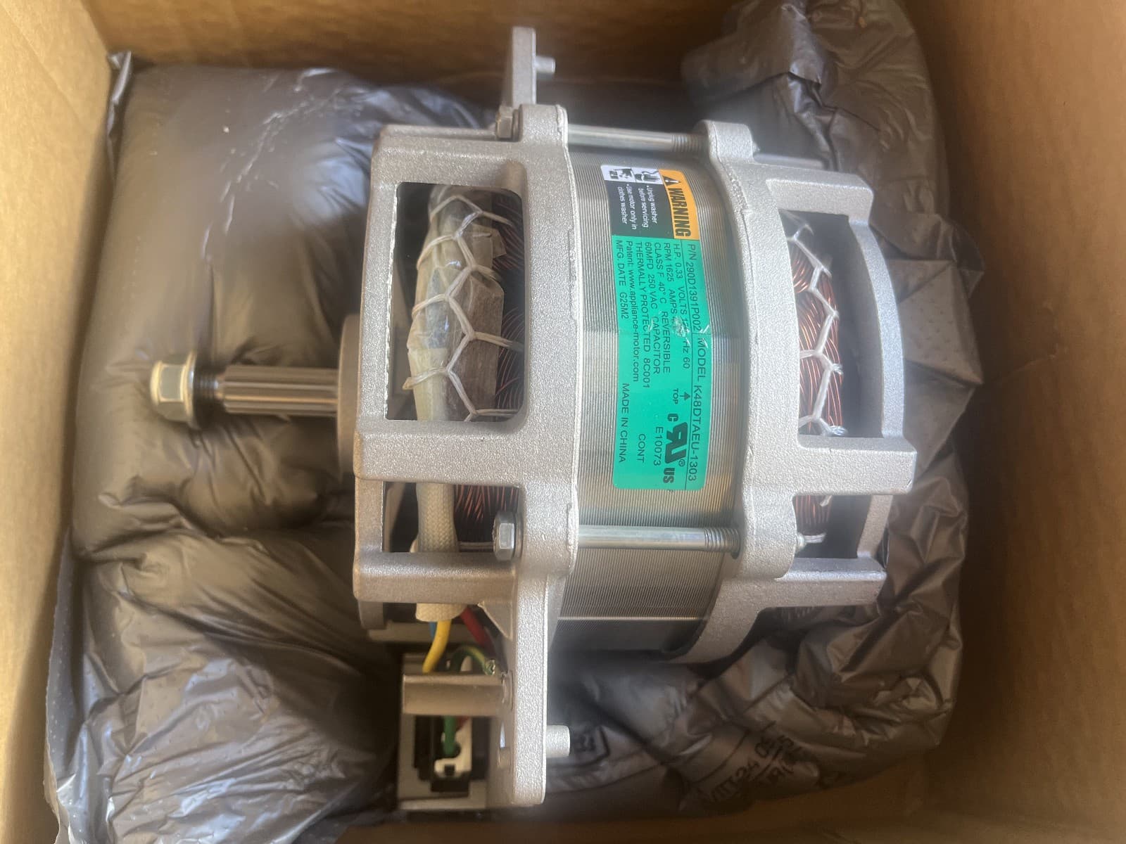 WH03X29559  OEM GE Washer  1/3 Hp Motor & Nut New Genuine — thumbnail 7