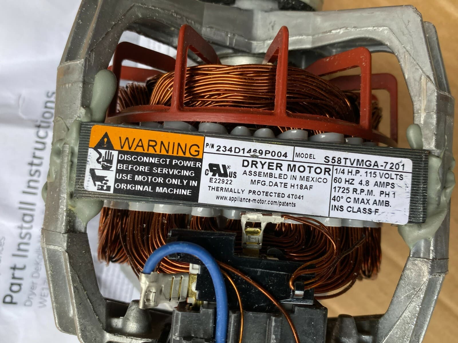 Genuine OEM GE Dryer Motor Kit DBXR453EV0WW  WE17X10010 — thumbnail 5