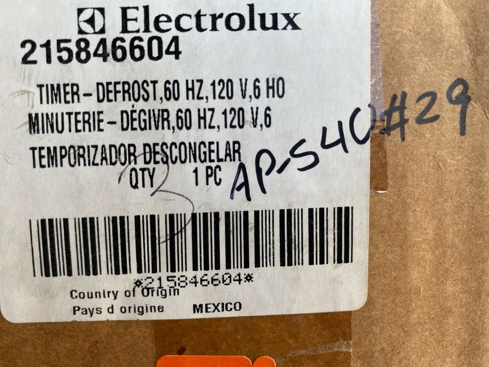Genuine Electrolux Refrigerator Defrost Timer 215846604 — thumbnail 9