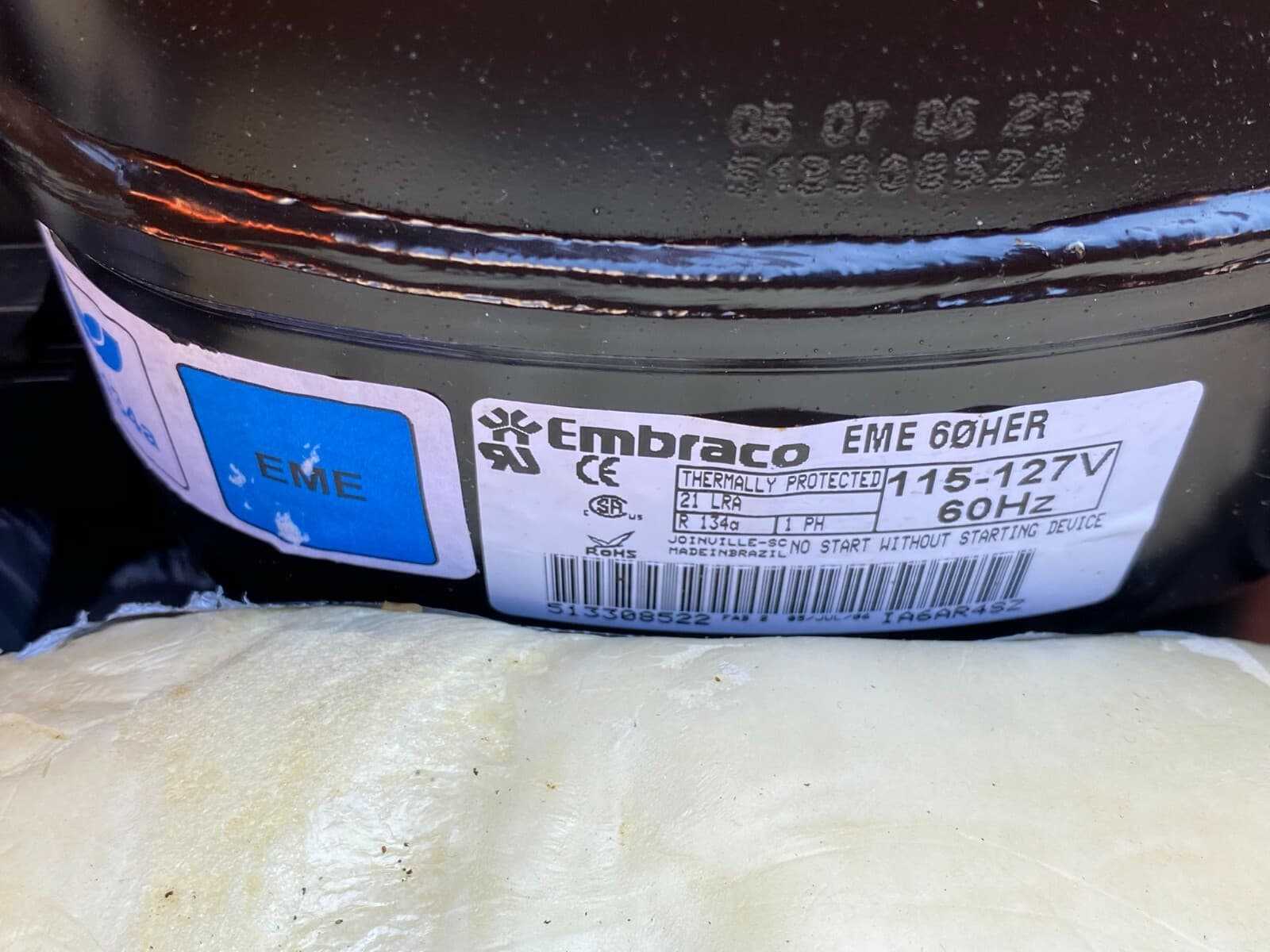 Genuine OEM Frigidaire Refrigerator Compressor  EME 60HER  5304409882 — thumbnail 2