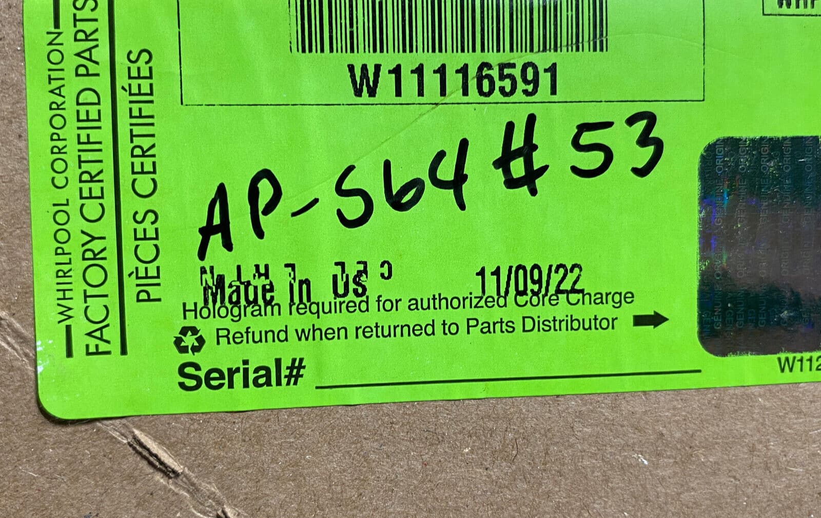 New Genuine OEM Whirlpool Washer Electronic Control Board W11116591 — thumbnail 5