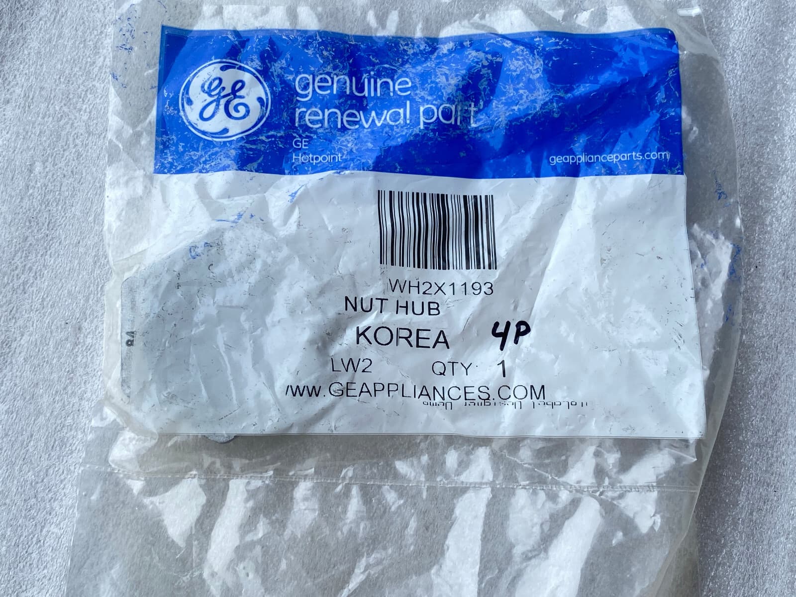 New Genuine GE Hub Nut WH2X1193 — thumbnail 2