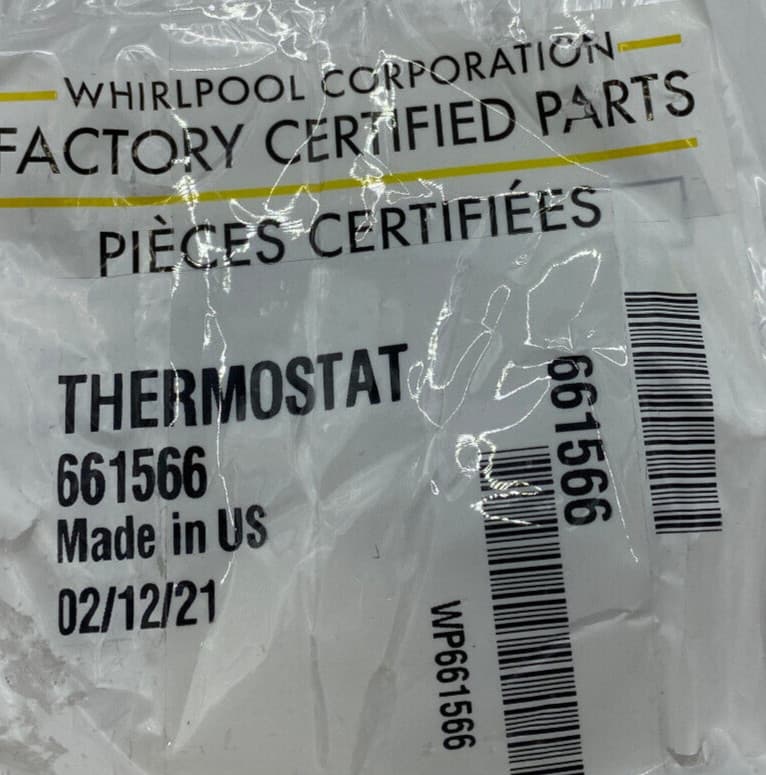 New Genuine OEM Whirlpool Dishwasher Thermostat WP661566 — thumbnail 3