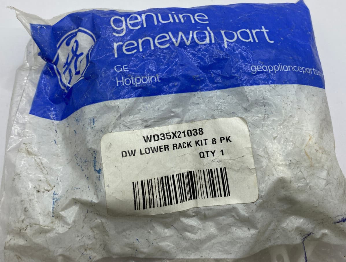 New Genuine OEM GE Dishwasher Dishrack Roller and Stud Kit WD35X21038 — thumbnail 3