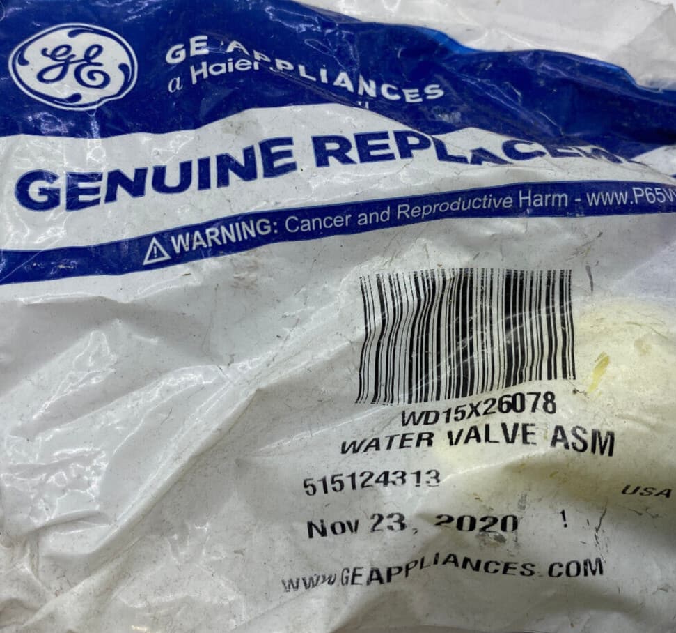 NEW Genuine OEM Whirlpool Water Valve Assembly WD15X26078 — thumbnail 3