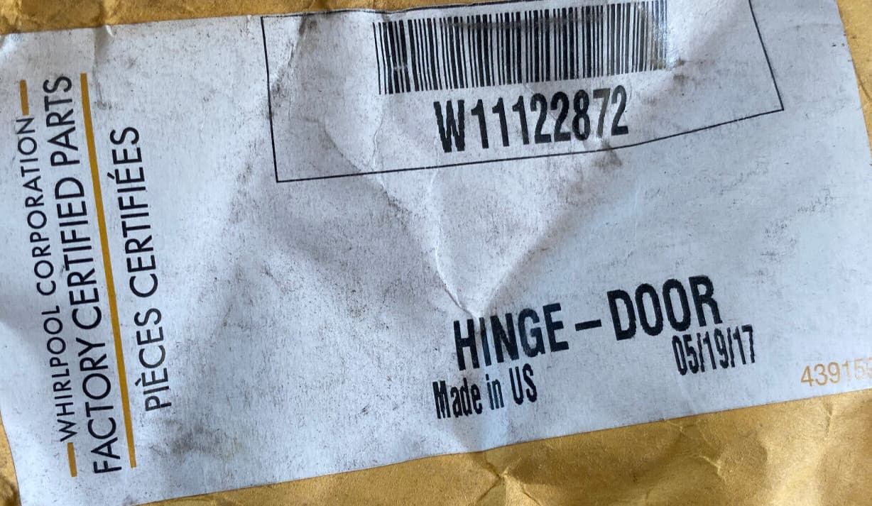 New Genuine Whirlpool Refrigerator Hinge-Door W11122872 — thumbnail 4