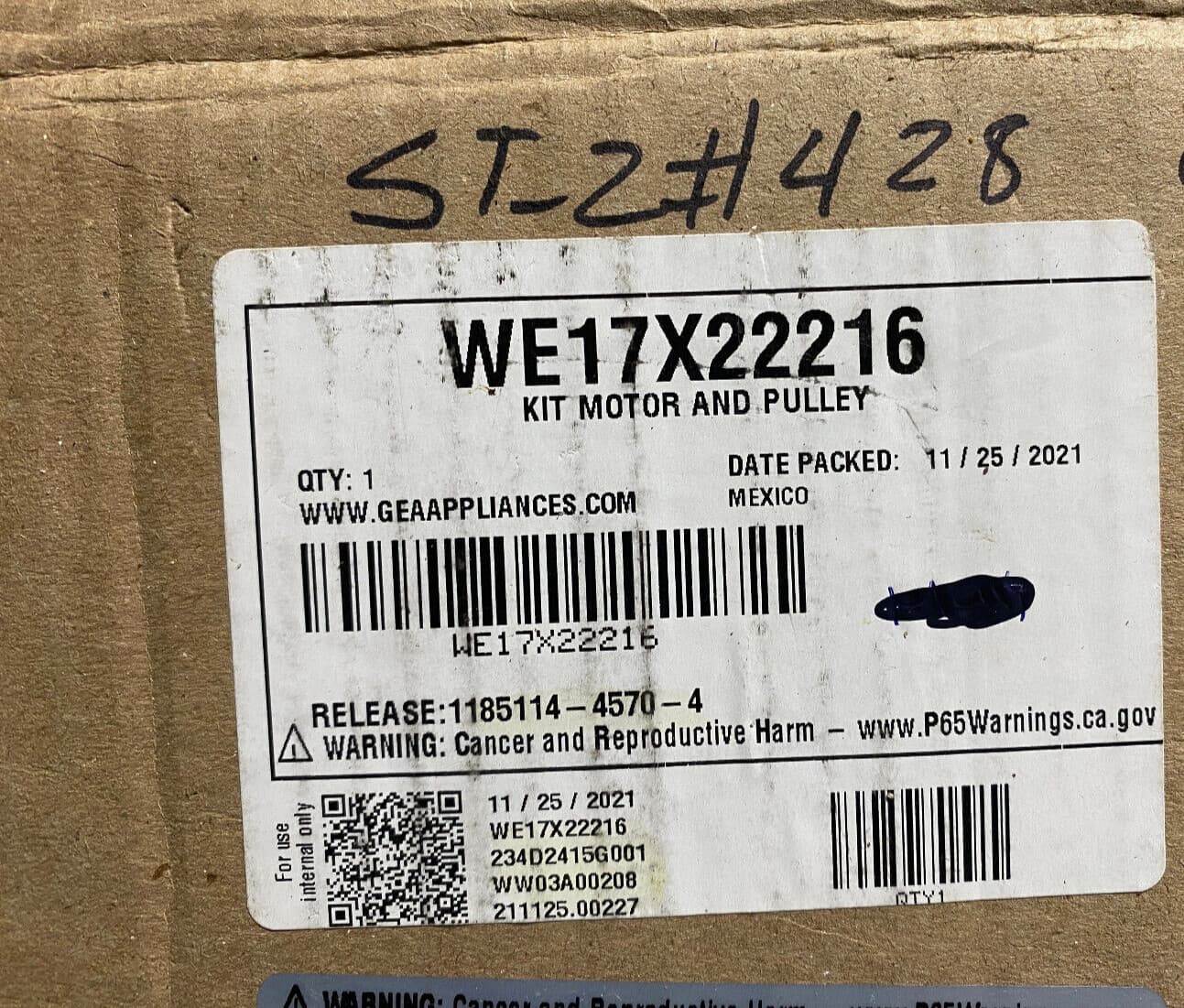 Genuine GE Dryer Motor & Pulley Assembly WE17X22216 — thumbnail 5