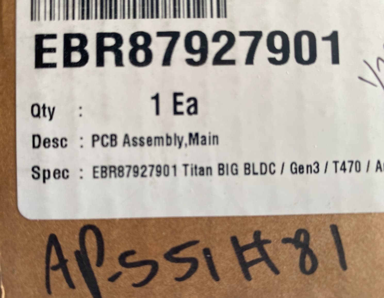 EBR87387901 LG OEM Washer PCB Assembly Main WM4500HBA/00 New Genuine — thumbnail 3