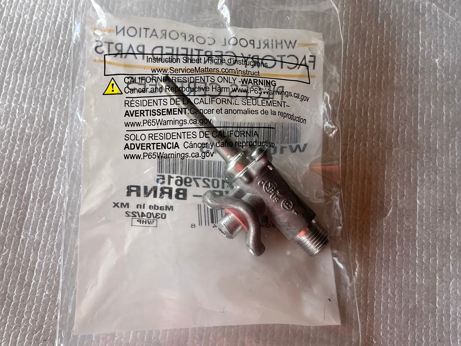 New Genuine Whirlpool  Range Surface Burner Valve WPW10279615 — thumbnail 3