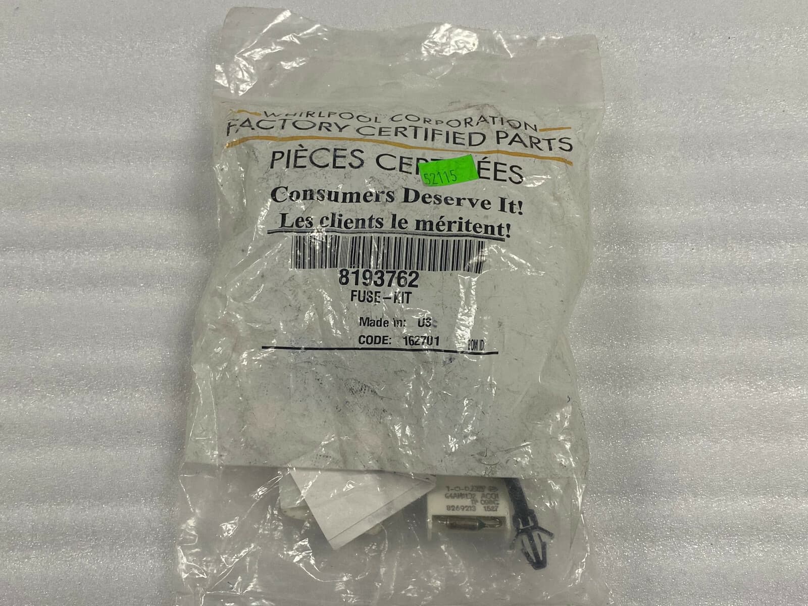 8193762 OEM Whirlpool Dishwasher Thermal Fuse Kit NEW — thumbnail 2