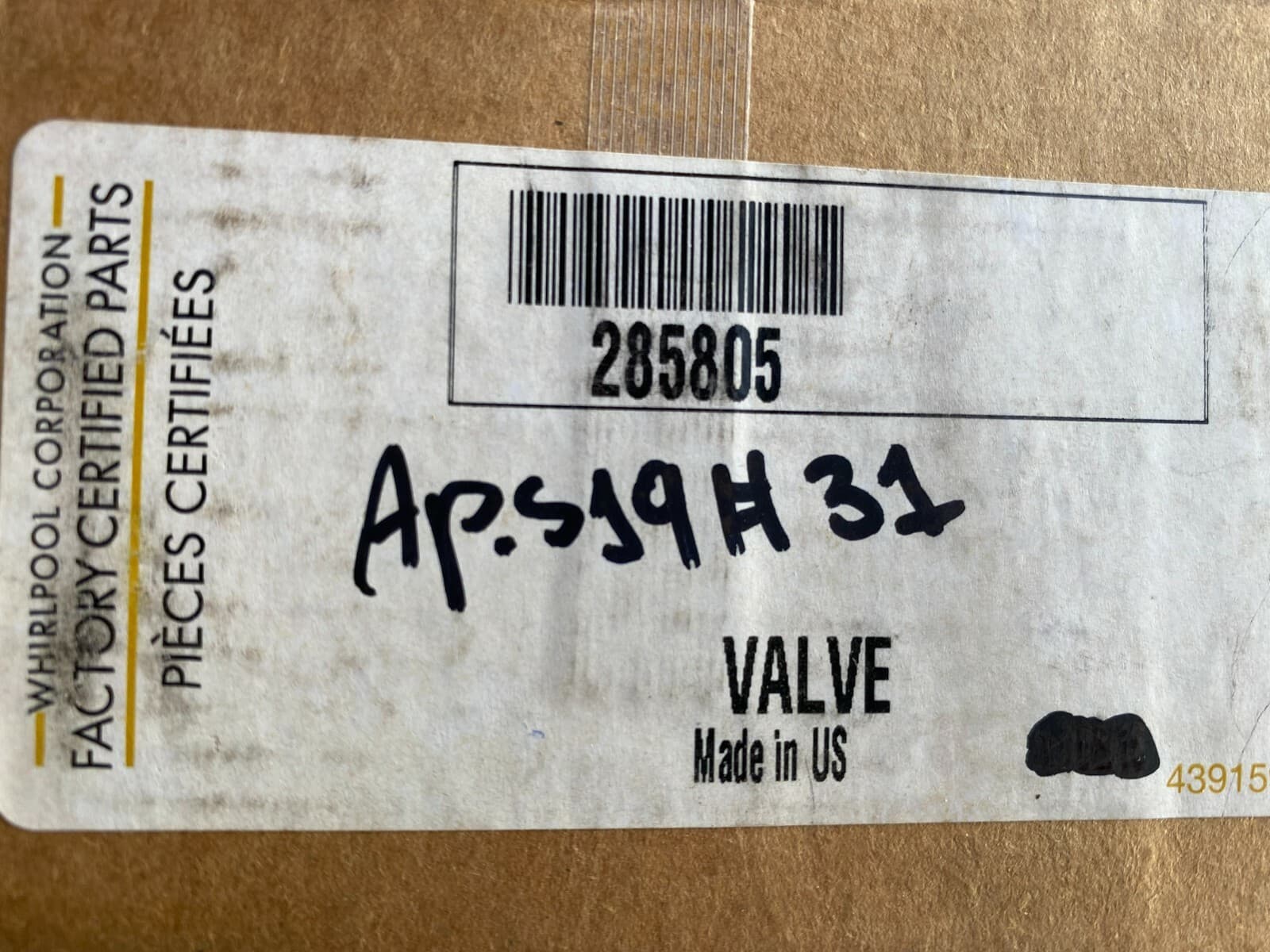 New Genuine  OEM Whirlpool Washer Water Inlet Valve 285805 — thumbnail 16