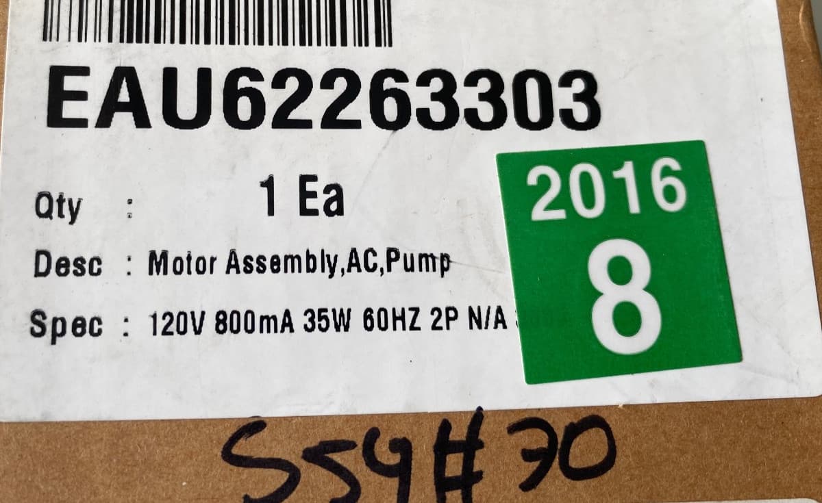 EAU62263303  OEM LG Washer Circulation Pump Motor New Genuine — thumbnail 4