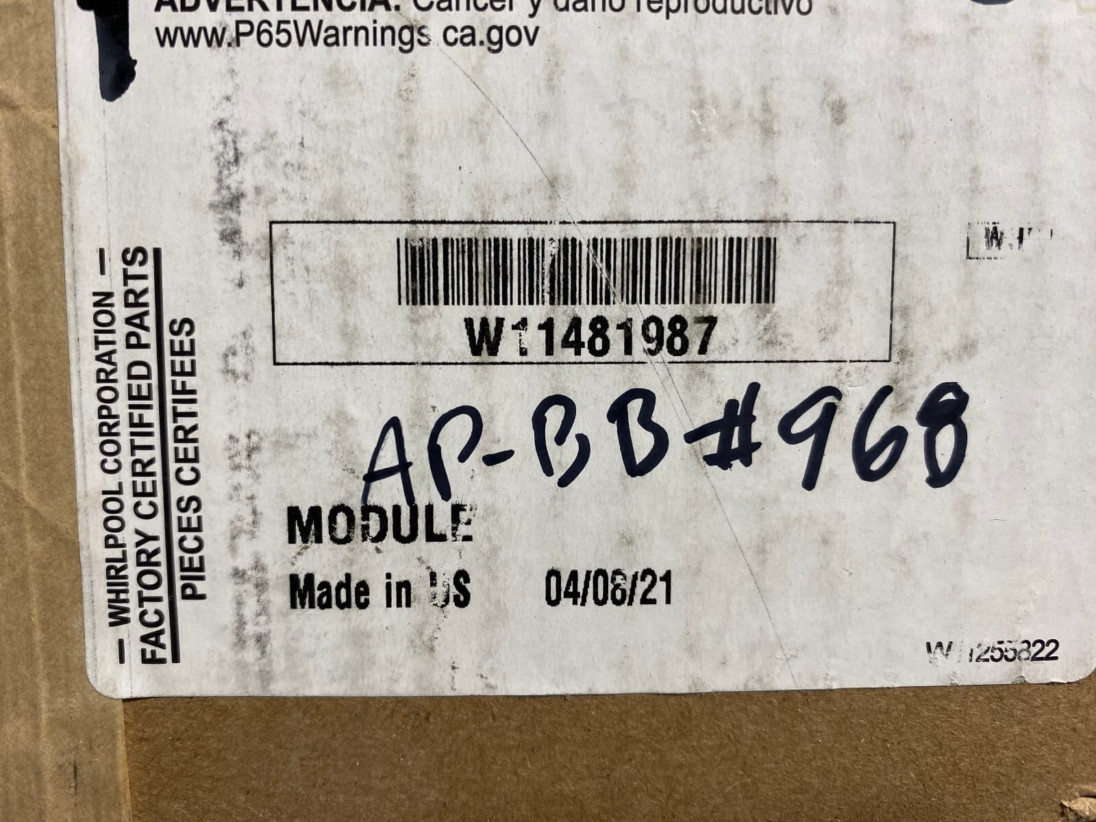Genuine OEM Whirlpool Refrigerator Lamp-Led Side Module W11481987 — thumbnail 4