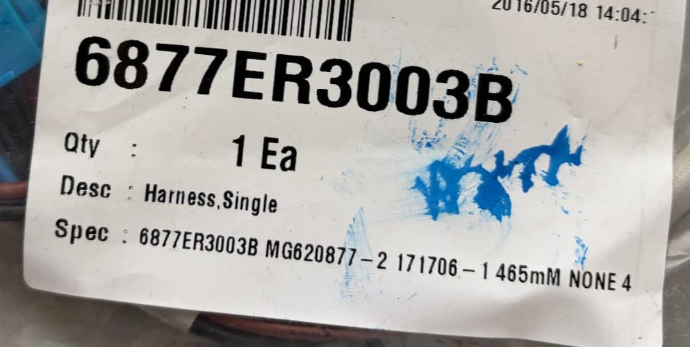 6877ER3003B OEM  LG Washer Motor Harness New Genuine — thumbnail 2