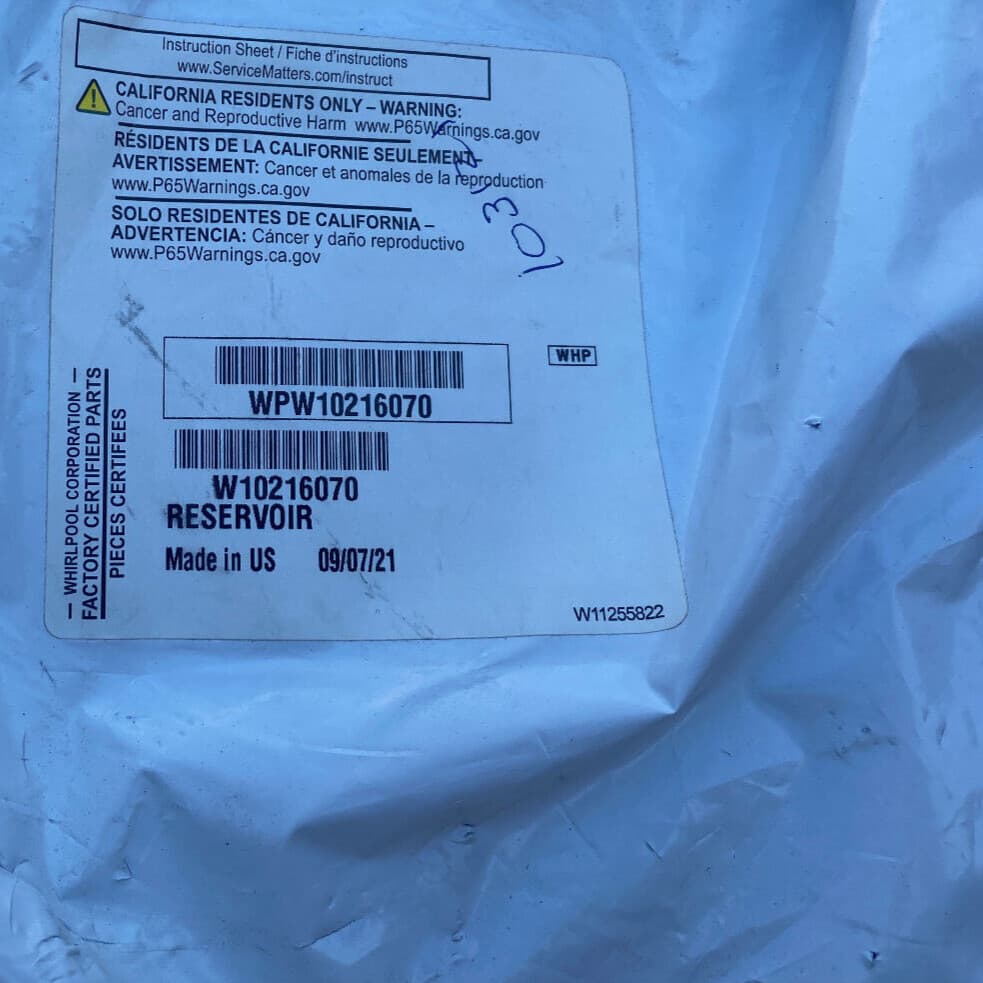 New Genuine Whirlpool Refrigerator Water Reservoir and Filter Head WPW10216070 — thumbnail 4
