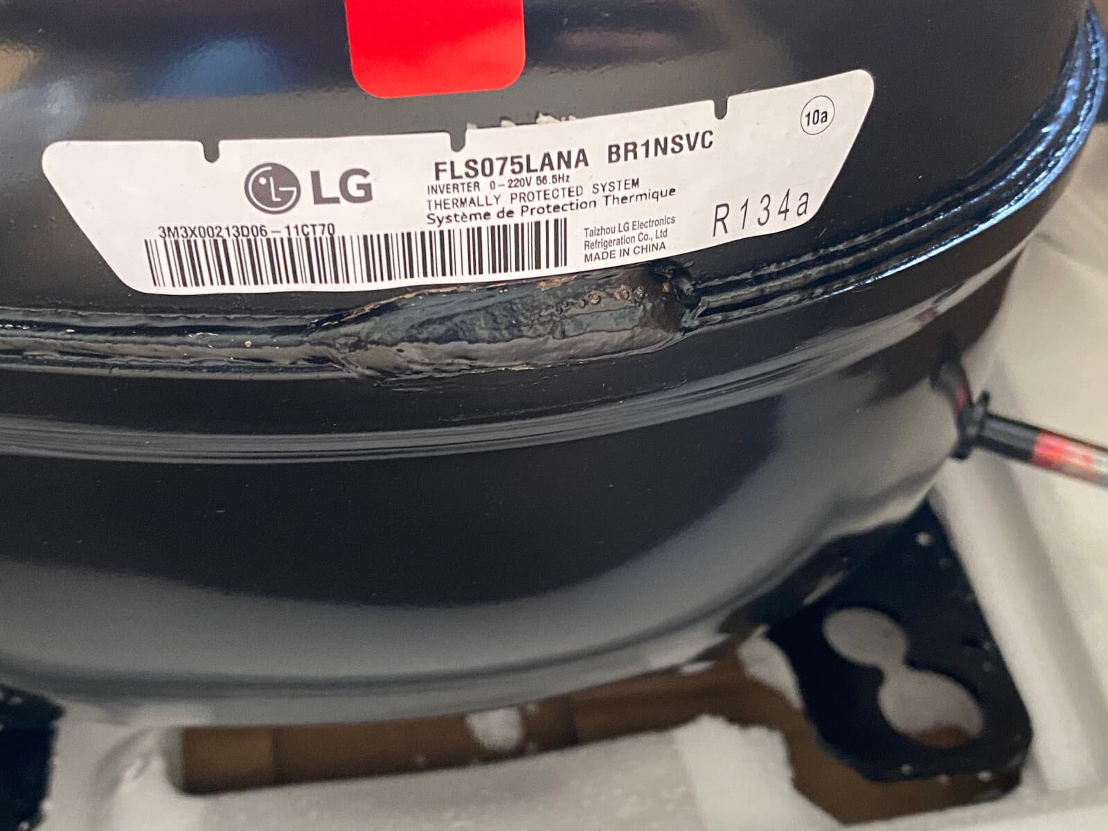 New Genuine OEM LG Kenmore Refrigerator Compressor FLS075LANA TCA38151706 — thumbnail 7