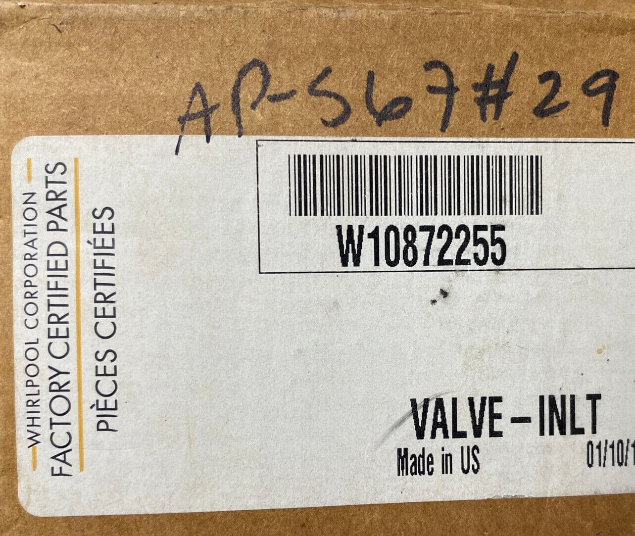 New Genuine OEM Whirlpool Dishwasher Water Inlet Valve W10872255 — thumbnail 4