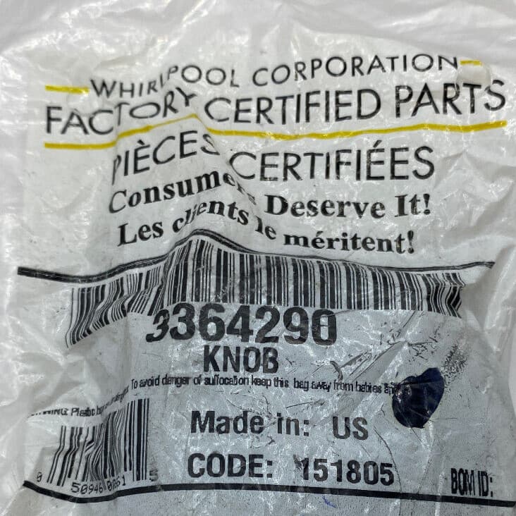 New Genuine OEM Whirlpool Washer Timer  Control Knob 3364290 WP3364290 — thumbnail 4