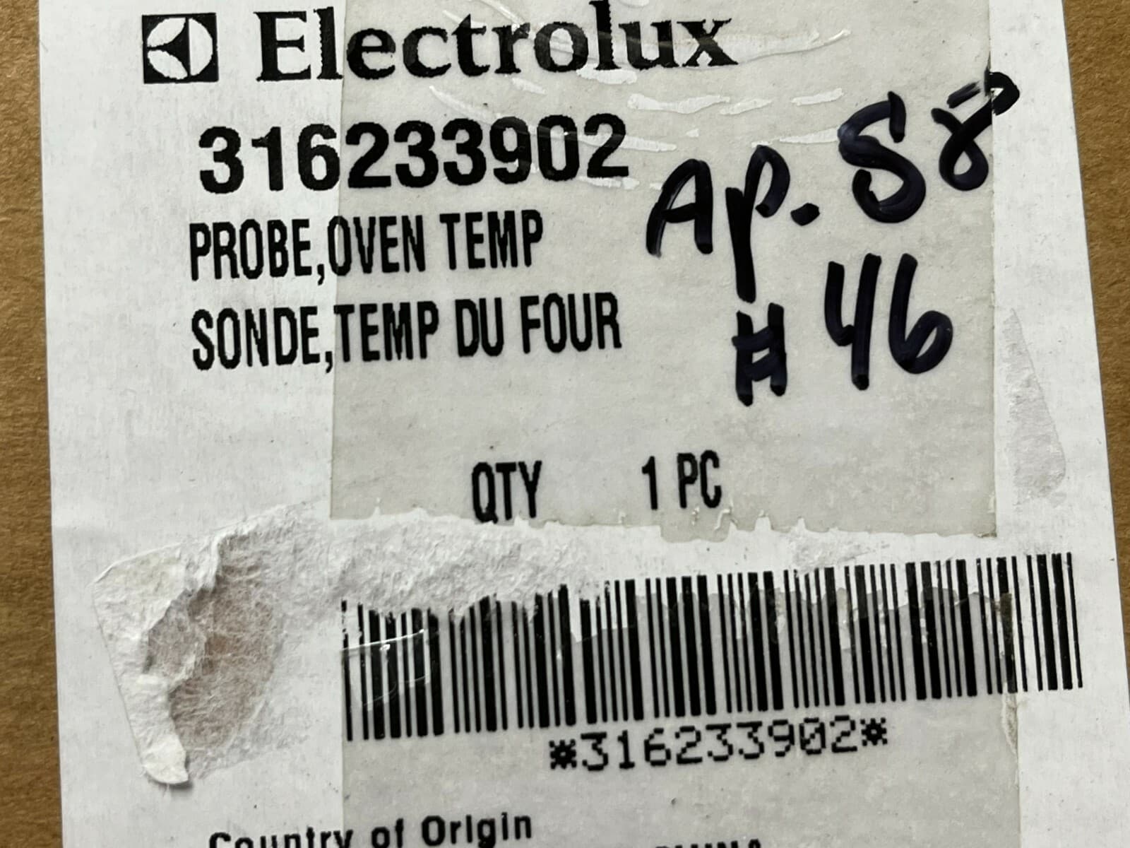 Genuine OEM Electrolux Oven Temperature Sensor 316233902 — thumbnail 4