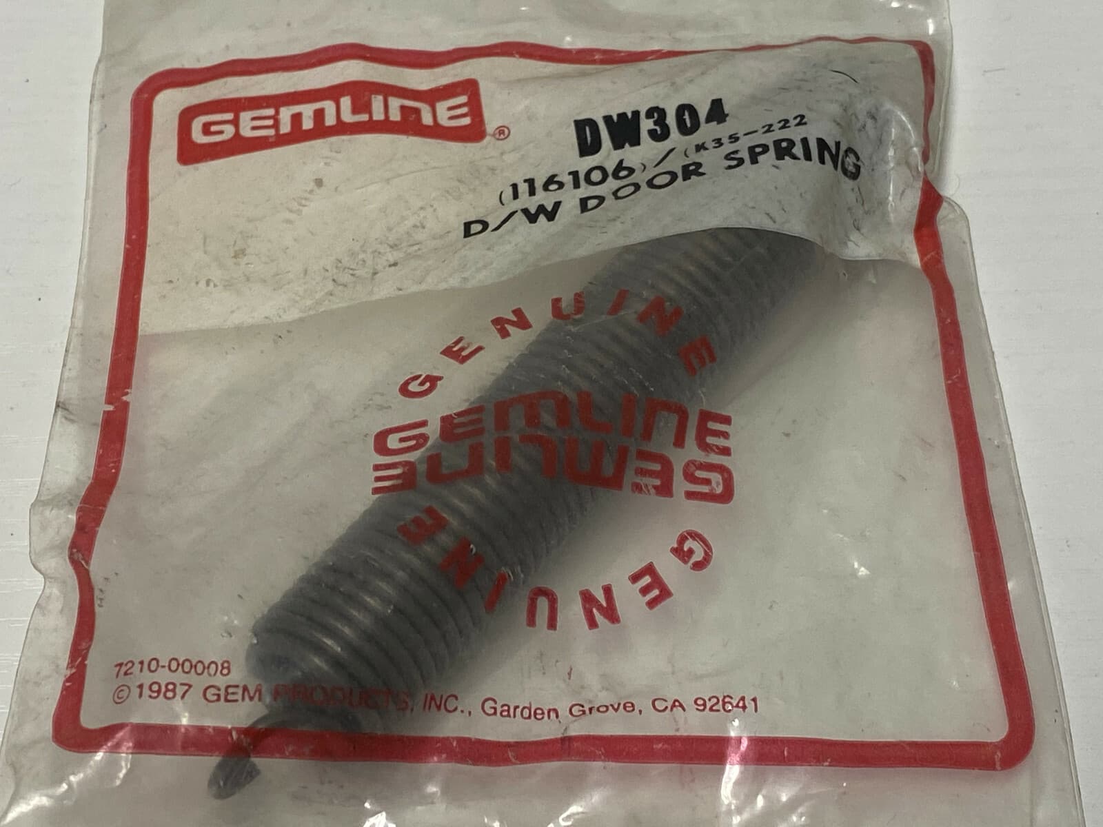 Gemline Door Spring  DW304 — thumbnail 2