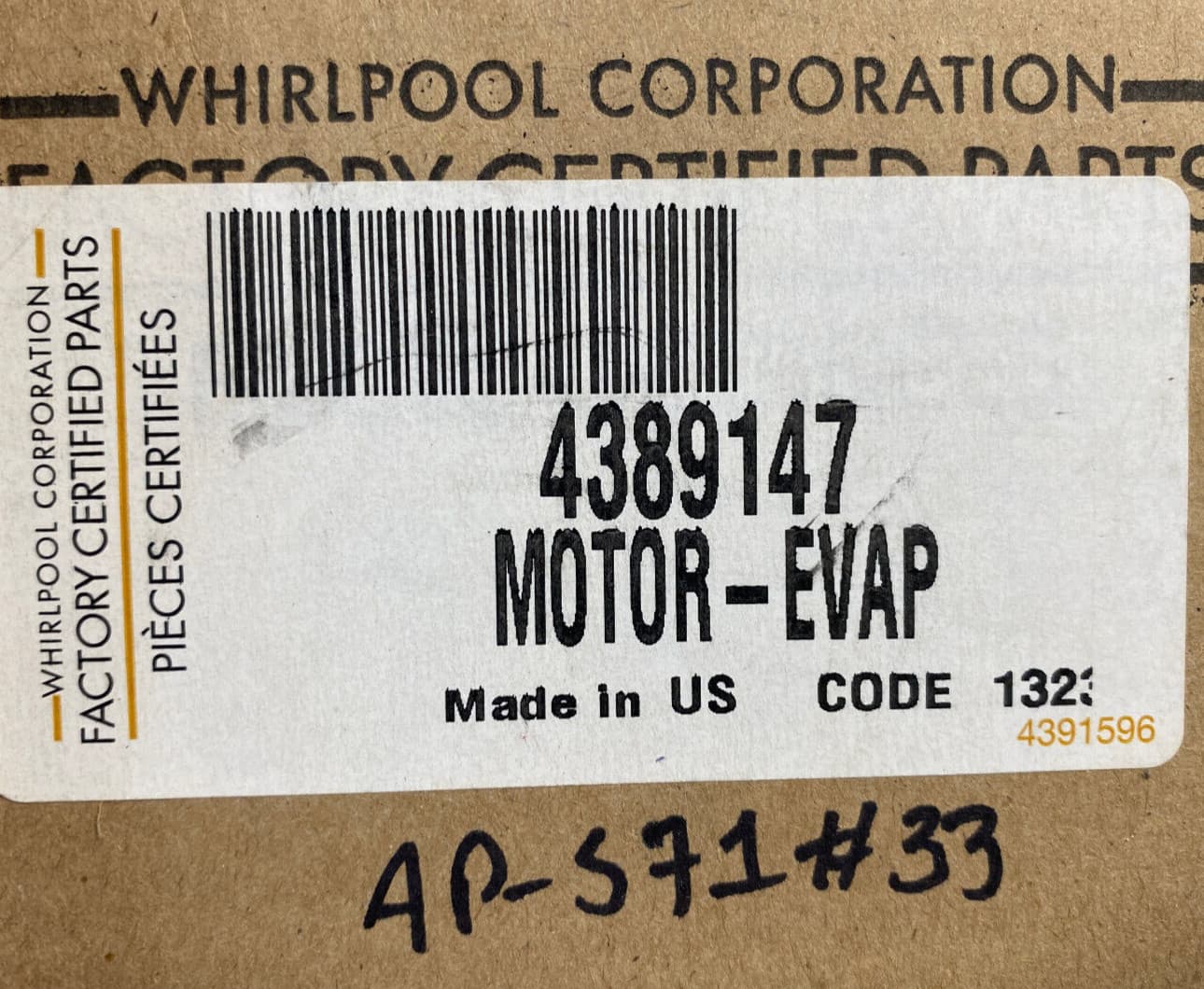 New Genuine OEM Whirlpool Refrigerator Evaporator Fan Motor 4389147 WP4389147 — thumbnail 4