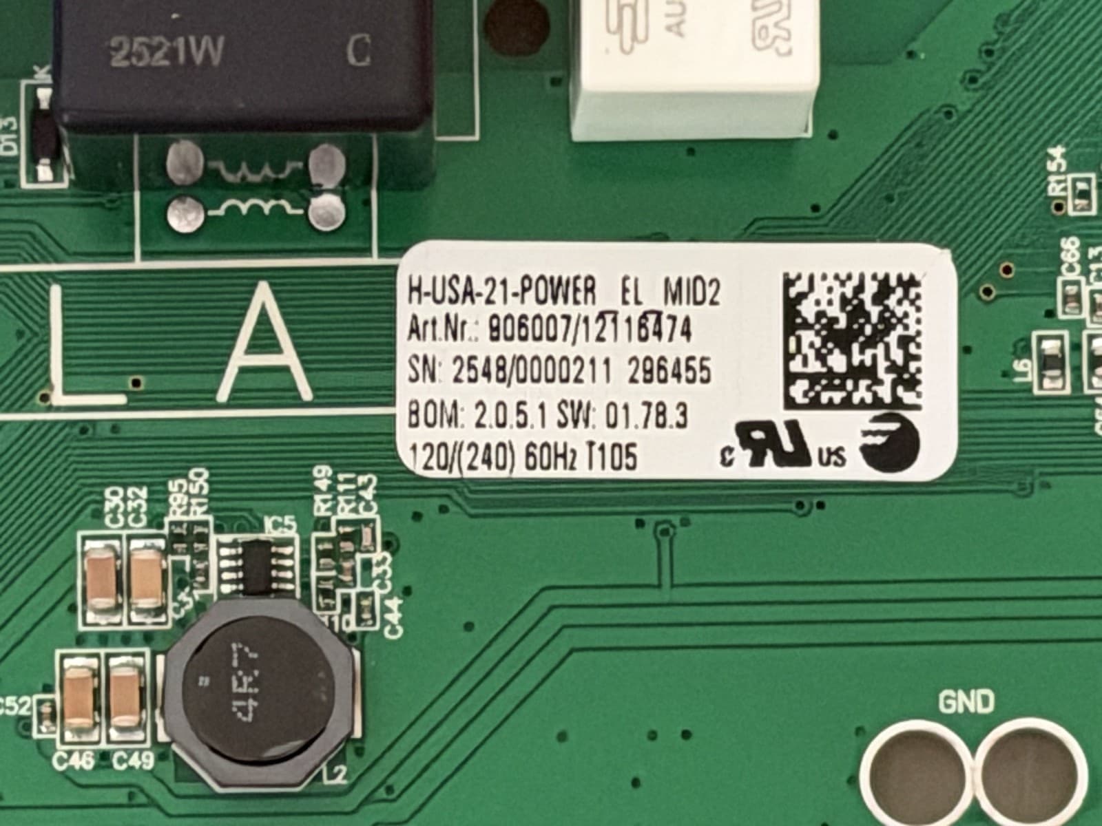 12116474 Hisense Range Oven Power Control Board New Genuine — thumbnail 2
