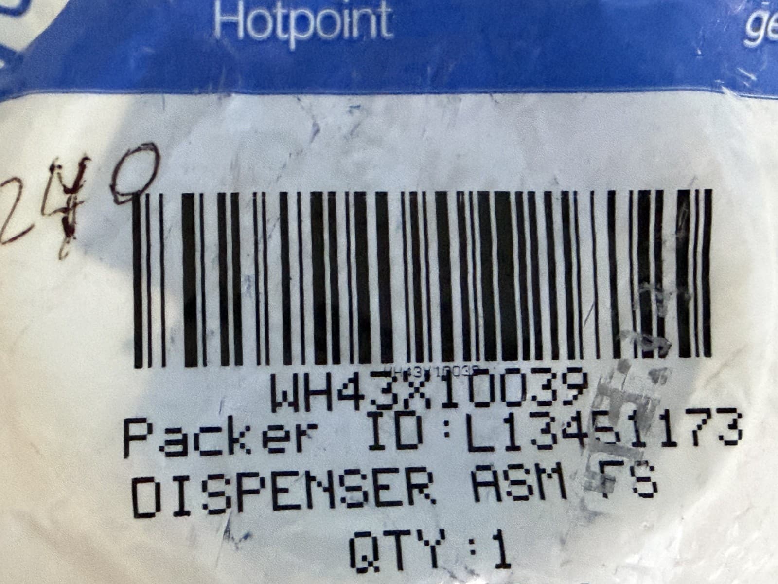 WH43X10039 GE Washer Dispenser Asm Fs OEM  New Genuine — thumbnail 3