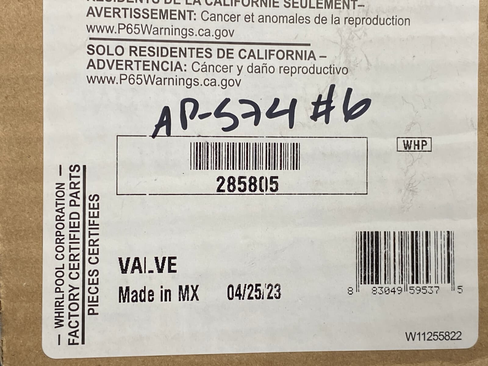 New Genuine  OEM Whirlpool Washer Water Inlet Valve 285805 — thumbnail 21