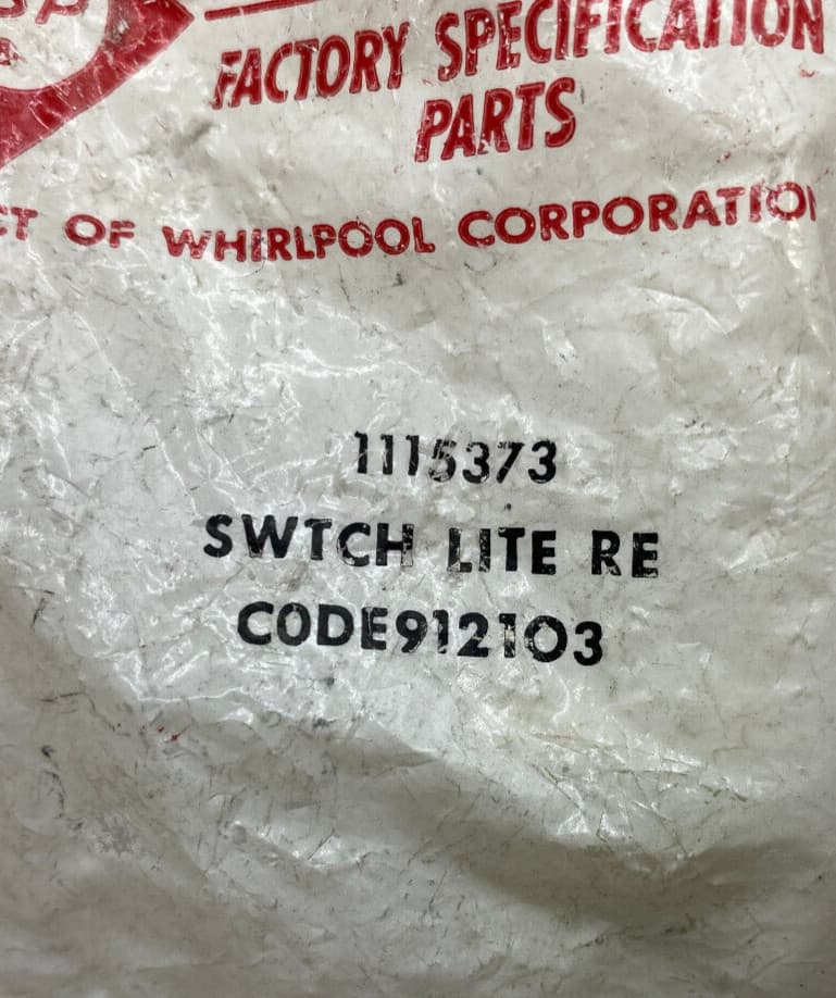 New Genuine OEM Whirlpool  Refrigerator Switch-Rocker 1115373 — thumbnail 3