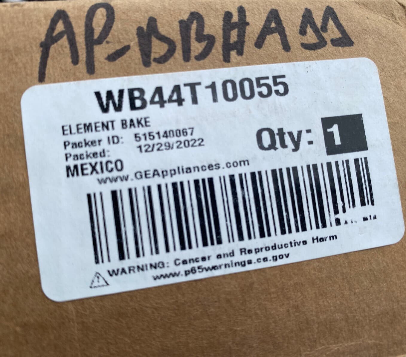 New Genuine OEM GE Oven Bake Element WB44T10055 — thumbnail 2
