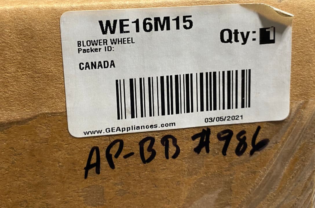 New Genuine OEM GE Dryer Blower Wheel WE16M15 — thumbnail 3