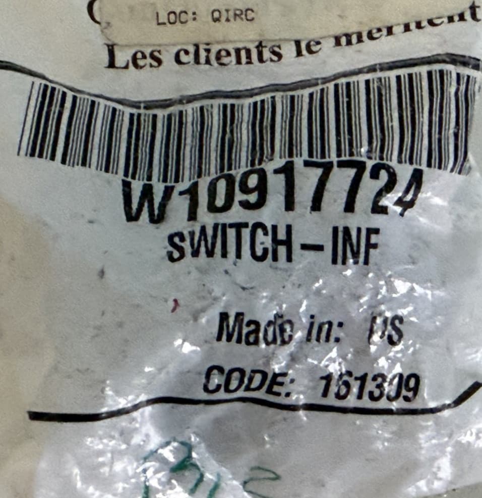 W10917724 Whirlpool Electric Range Infinite Switch OEM New Genuine — thumbnail 3