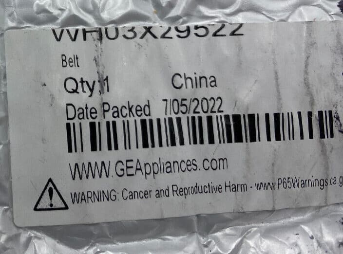 New Genuine OEM GE Washer Drive Belt WH03X29522 — thumbnail 2