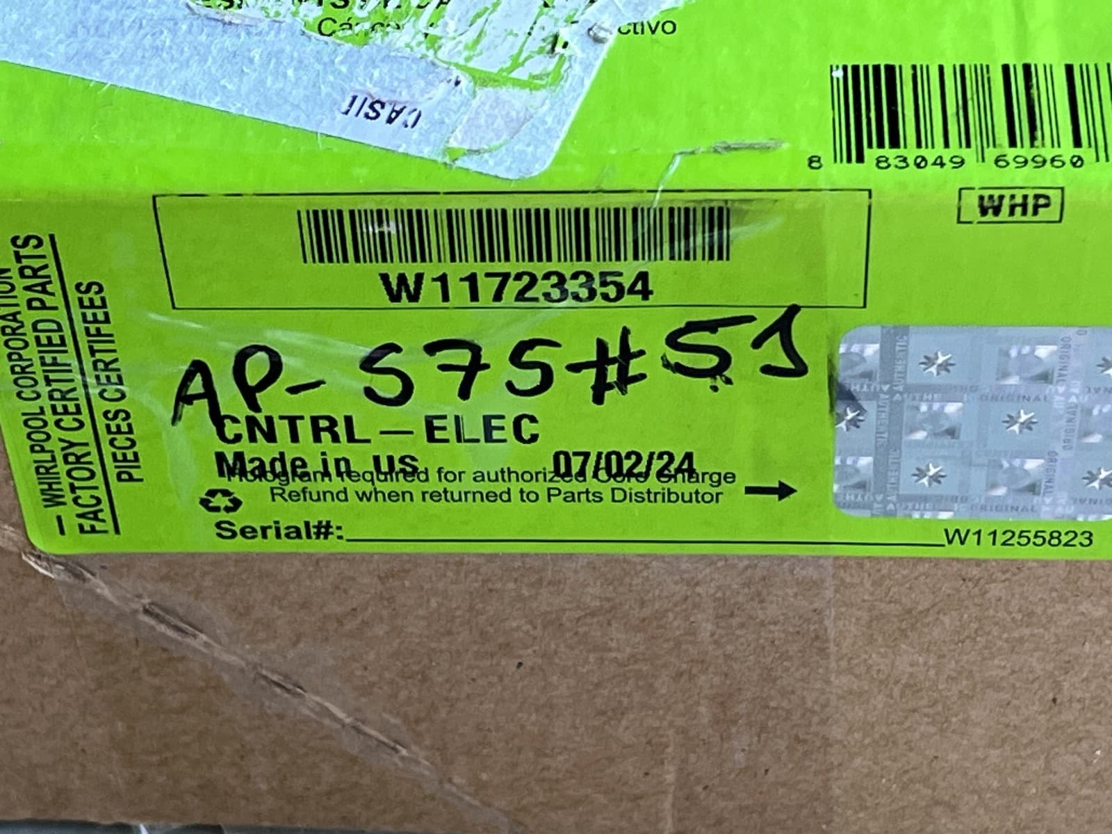 W11723354 OEM Whirlpool Washer Machine & Motor Control Unit Assembly New Genuine — thumbnail 7