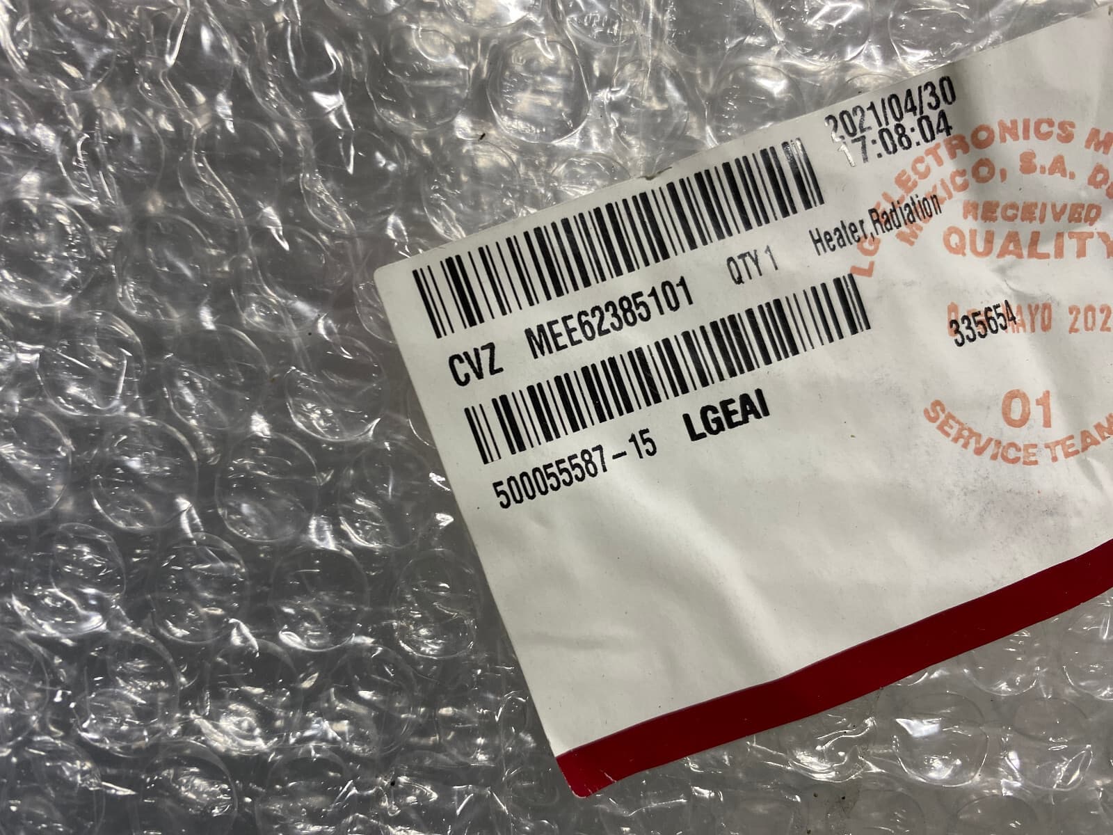 MEE62385101 OEM  LG Range Radiant Surface Element  (2500W) Genuine — thumbnail 8