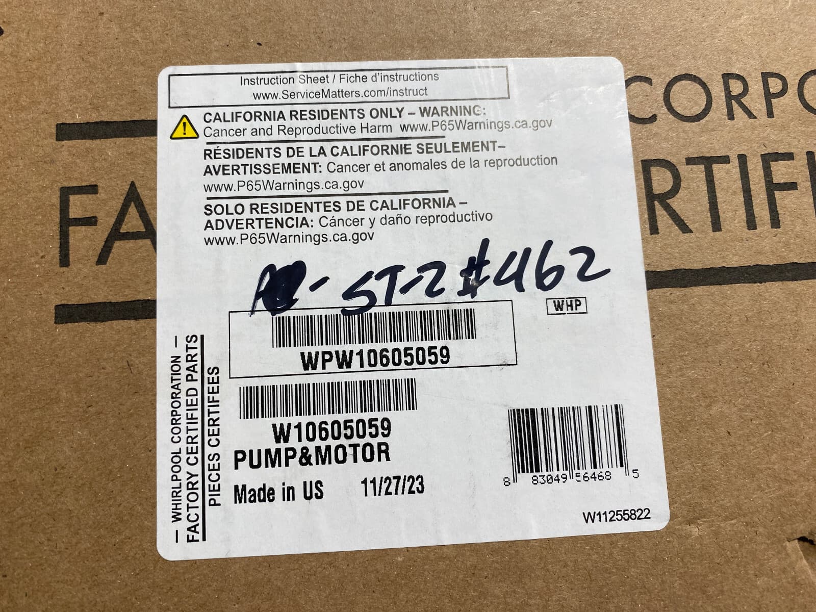 New Genuine OEM Whirlpool Dishwasher Sump & Motor Assembly W10605059 WPW10605059 — thumbnail 5