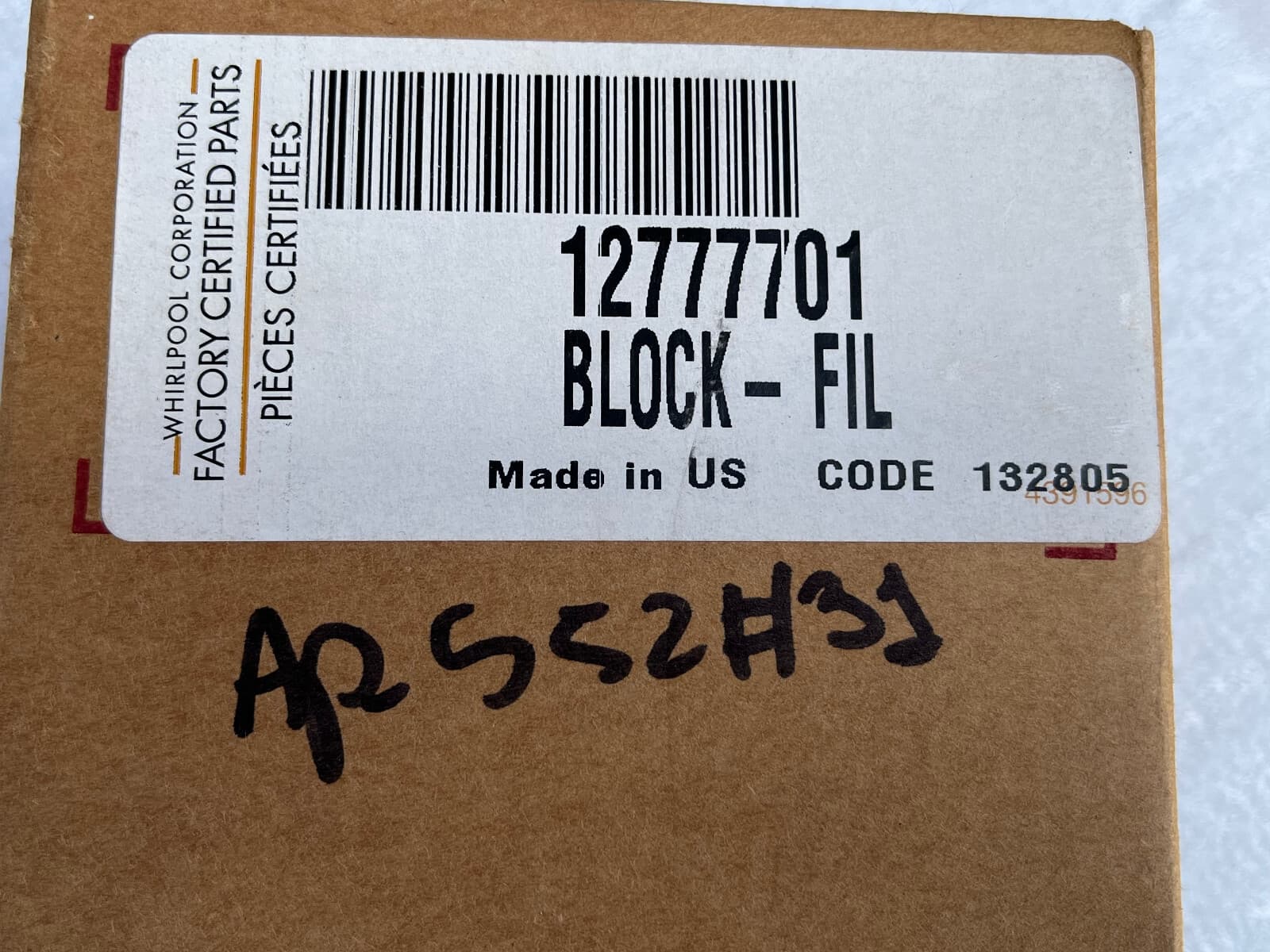 12777701  New Genuine Whirlpool  Block-Fil — thumbnail 4