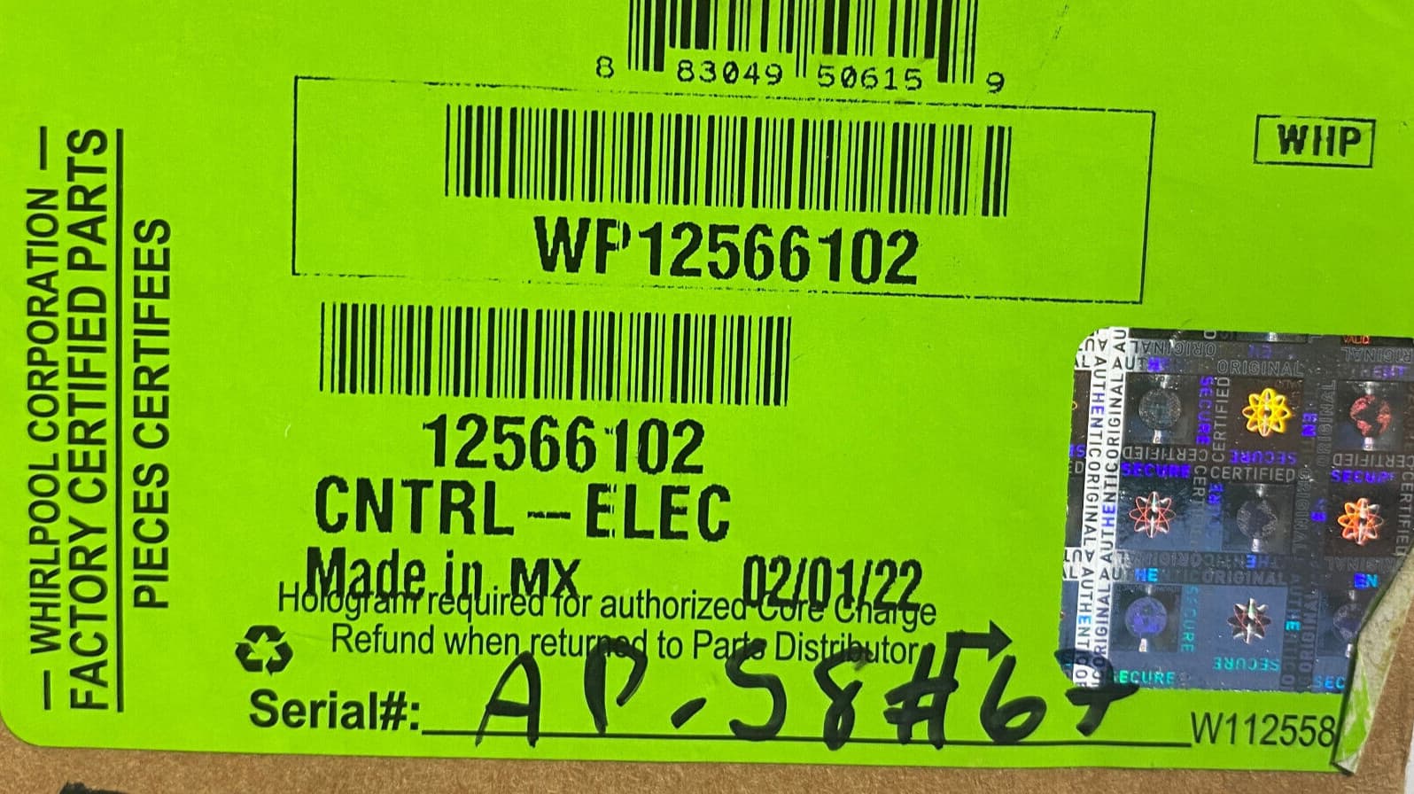 New Genuine OEM  Whirlpool Refrigerator Defrost Timer Board 12566102 WP12566102 — thumbnail 4