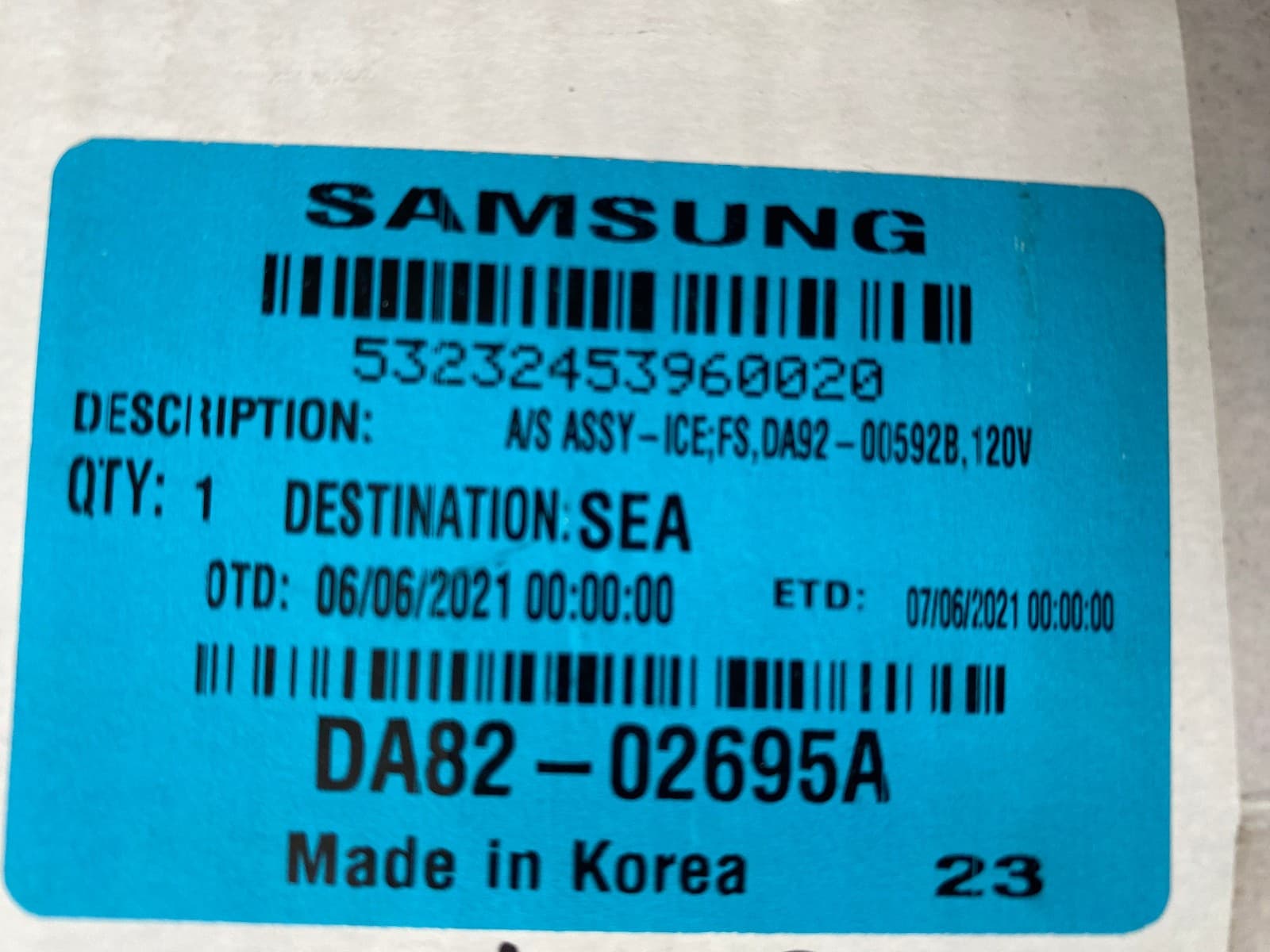 DA97-15217A DA92-00592B OEM Samsung Ice Maker Service Kit Genuine DA82-02695A — thumbnail 4