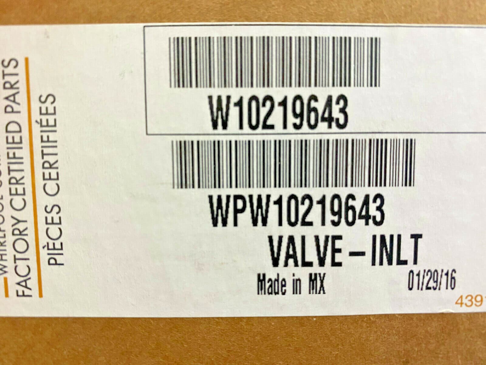 W10219643 OEM Whirlpool Dishwasher Water Inlet Valve New Genuine — thumbnail 5