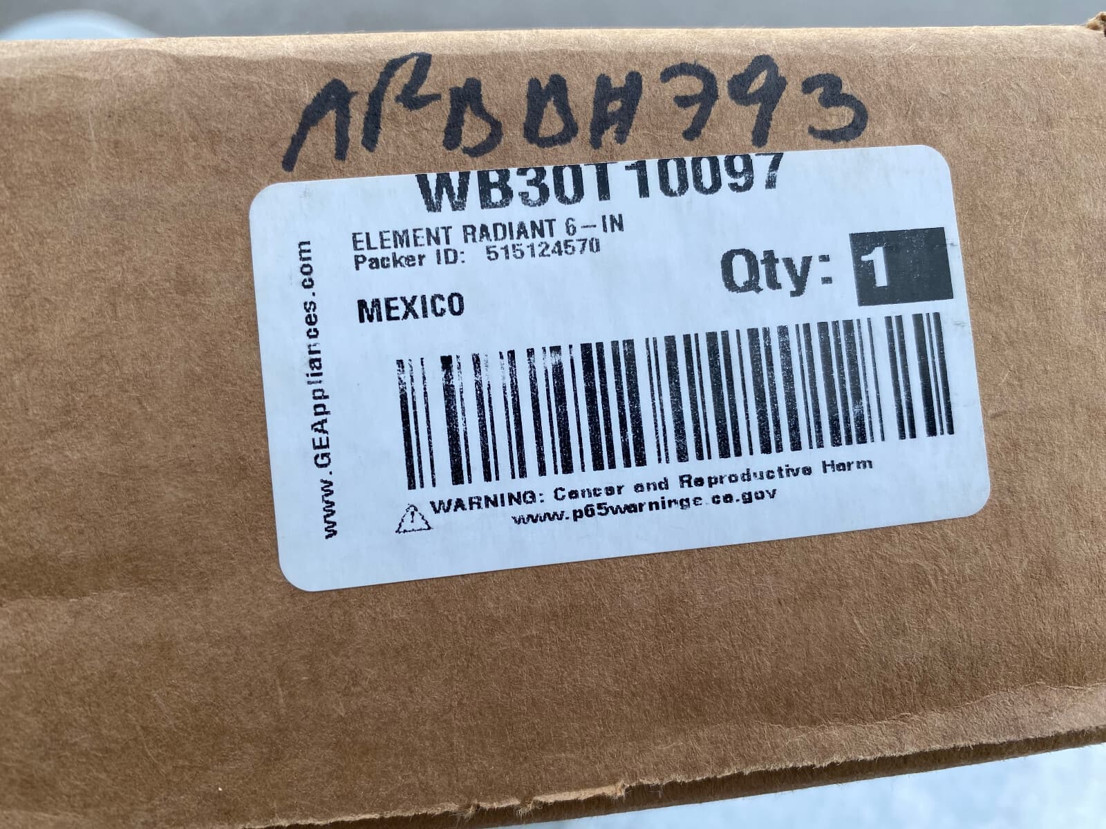 New Genuine OEM GE Range Radiant Element 6" WB30T10097 — thumbnail 3