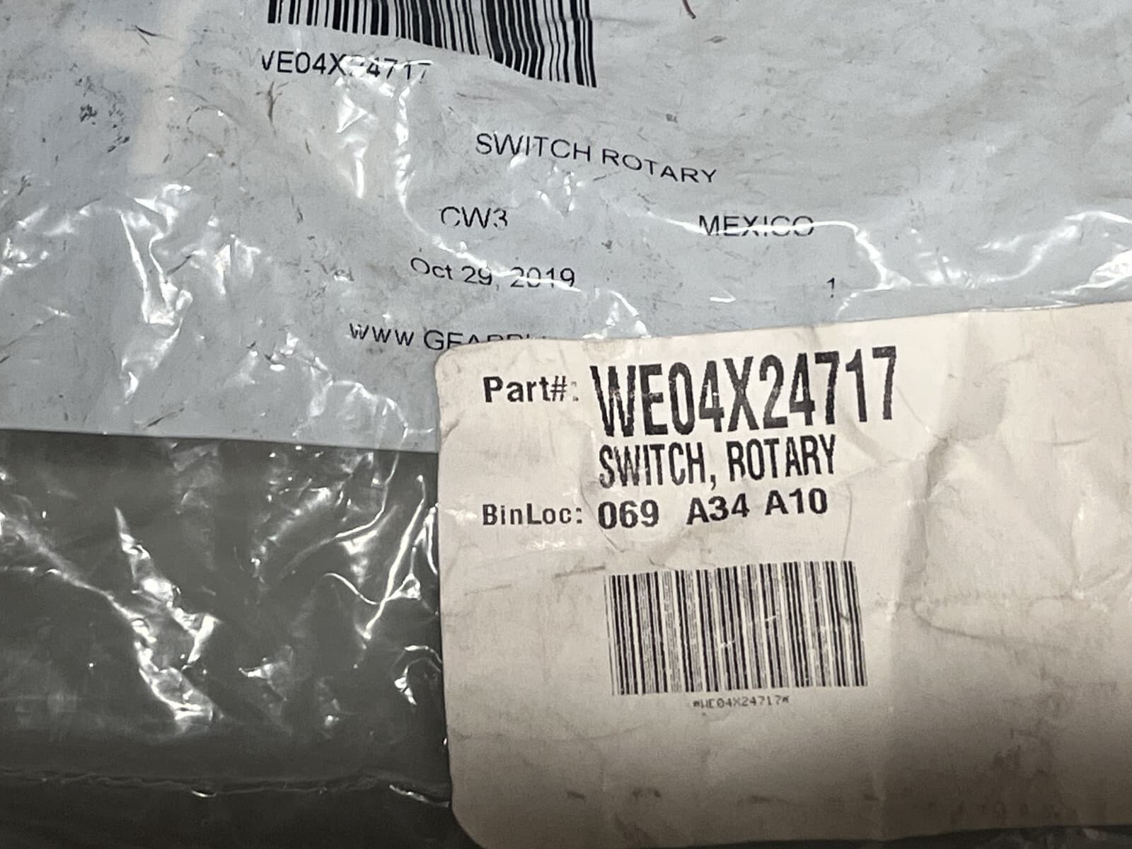 New Genuine OEM GE Dryer Switch Rotary WE04X24717 — thumbnail 2