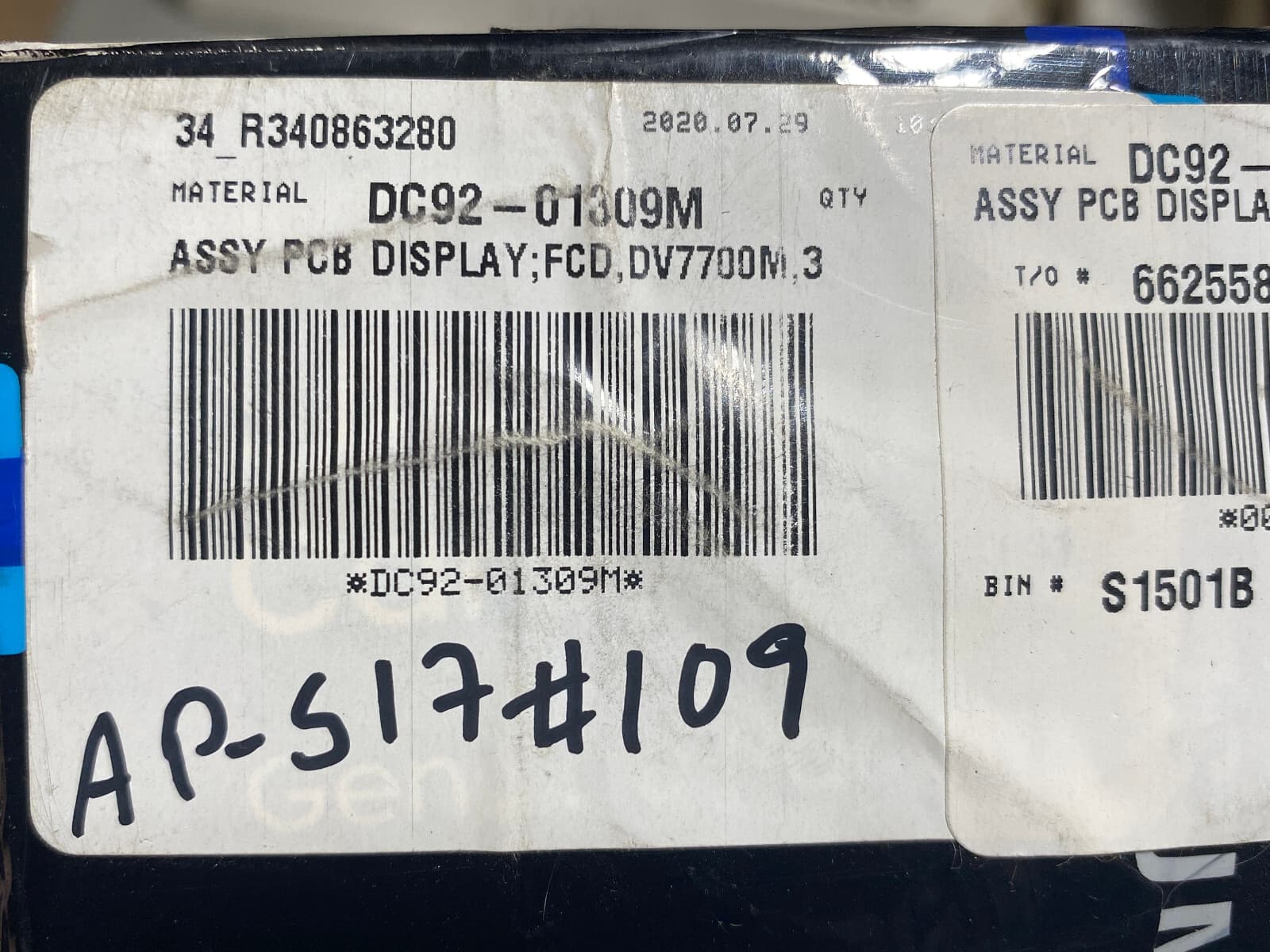 New Genuine OEM Samsung Dryer User Interface Assembly DC92-01309M — thumbnail 5