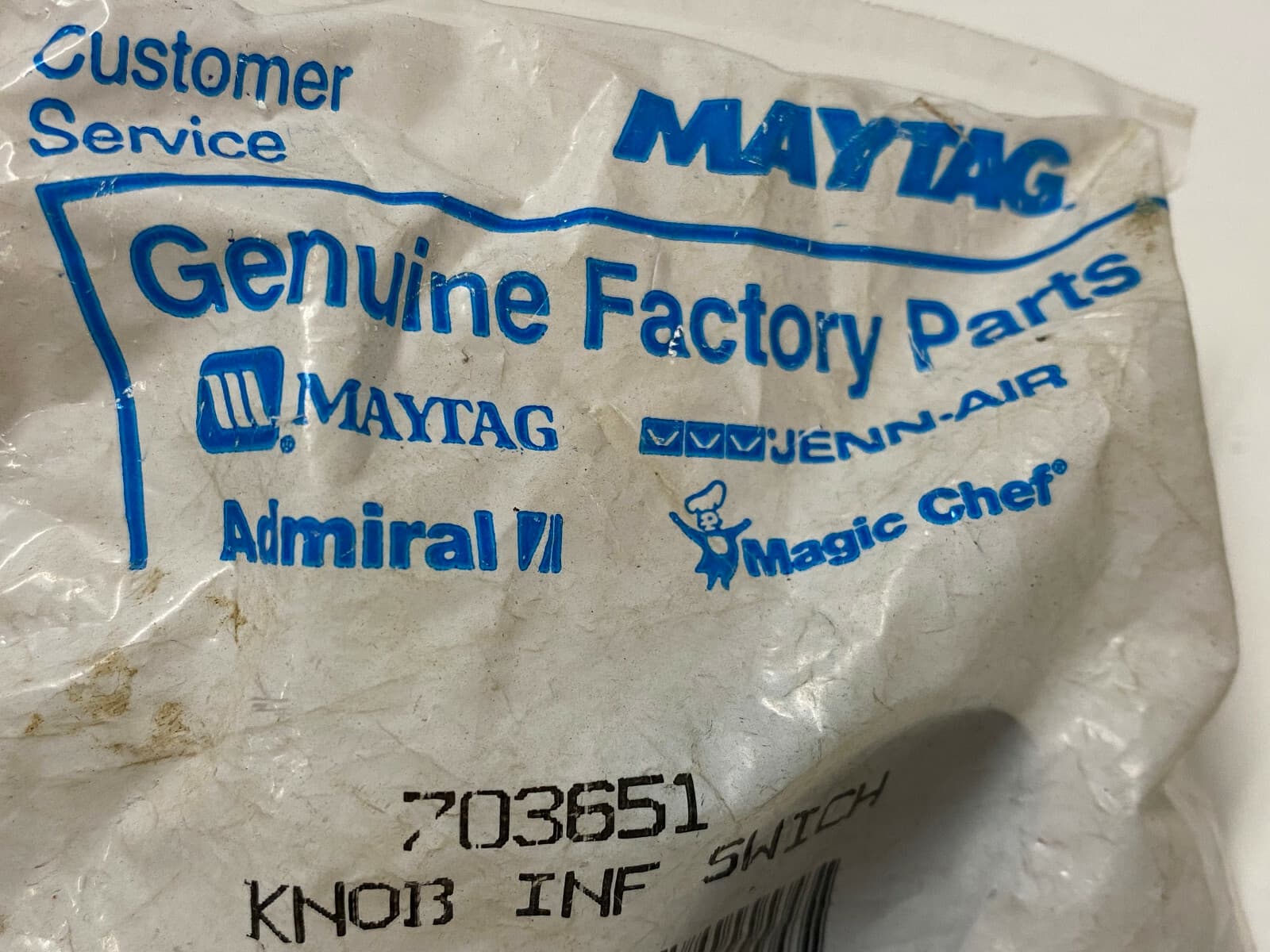 Genuine OEM MAYTAG Knob Switch 703651 — thumbnail 3