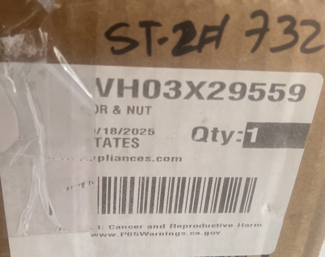 WH03X29559  OEM GE Washer  1/3 Hp Motor & Nut New Genuine — thumbnail 8
