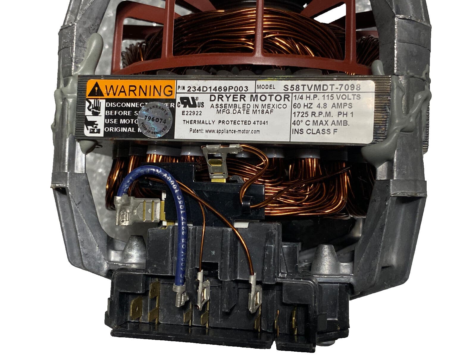 Genuine OEM Dryer Drive Motor WE17X22217 — thumbnail 3