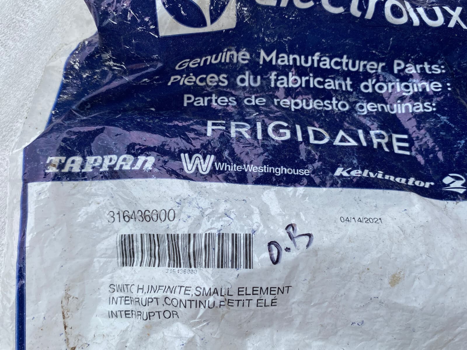 Genuine OEM  Frigidaire Range Surface Element Switch 316436000 — thumbnail 9